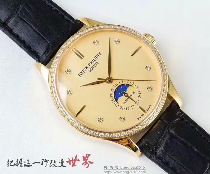 百達翡麗PATEK PHILPPE 2019最新款 2824一2機芯 小牛皮錶帶 高端男士腕表  wssb3727